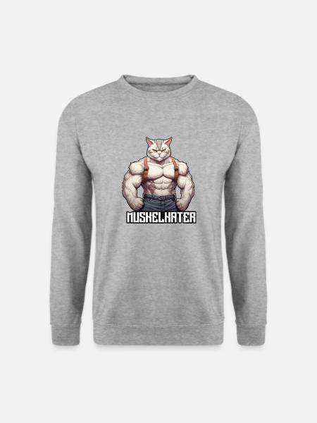 Muskelkater - Fitness - Geschenkidee - Unisex Pullover - Weißgrau meliert