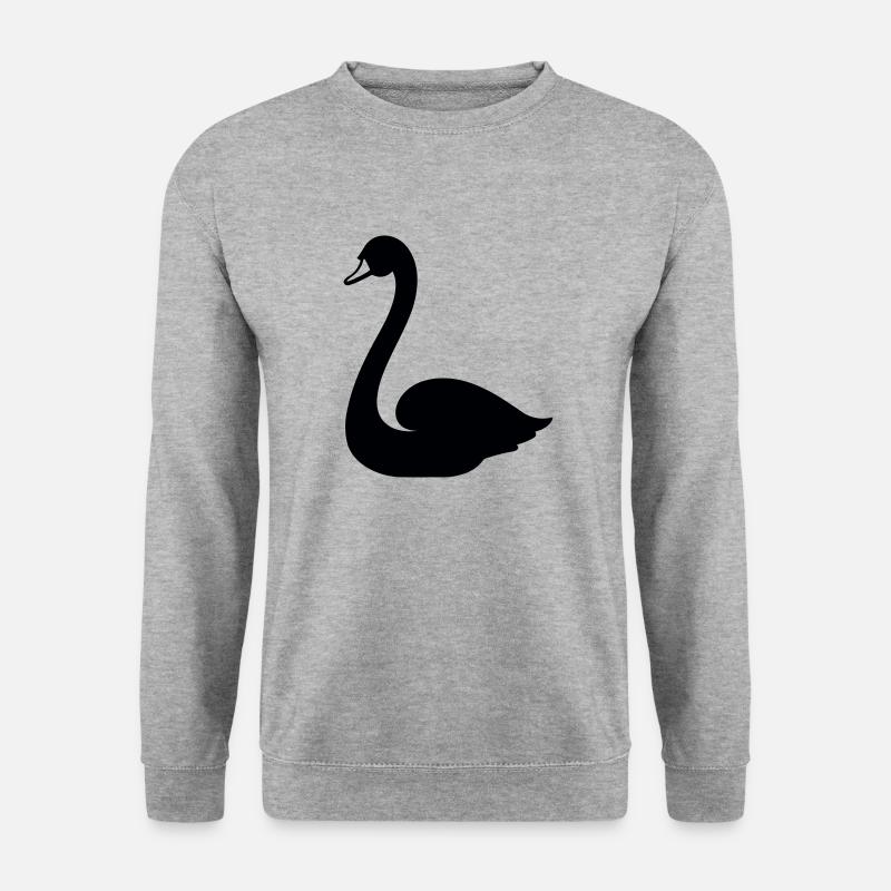 Schwan - Unisex Pullover - Weißgrau meliert
