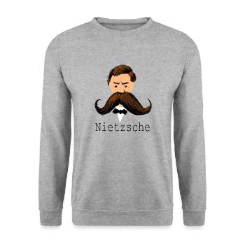 Nietzsche - Unisex Sweatshirt - salt & pepper - Front - Alina (178cm) & Michal (187cm)