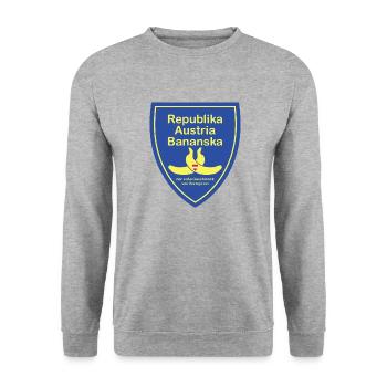 Republika Bananska - Bananebrepublik Österreich - Unisex Pullover - Weißgrau meliert - Vorne - Alina (178cm) & Michal (187cm)