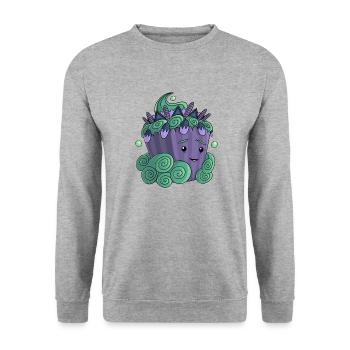 Purple Flower Cupcake - Unisex Pullover - Weißgrau meliert - Vorne - Alina (178cm) & Michal (187cm)