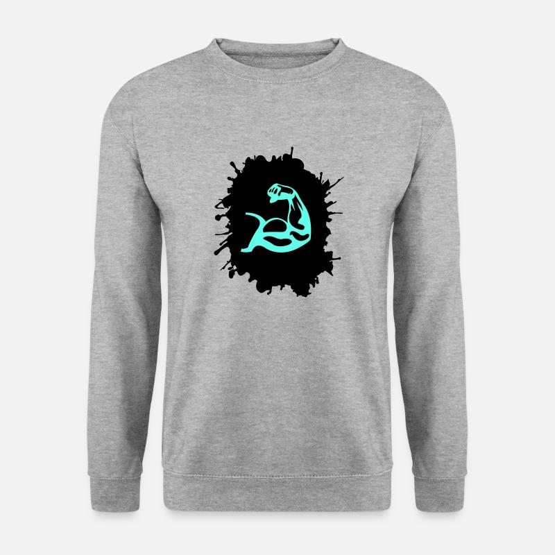 splatter bizeps - Unisex Pullover - Weißgrau meliert