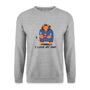I love m’y dad - Sweat-shirt Unisexe - gris chiné - Devant - Alina (178cm) & Michal (187cm)