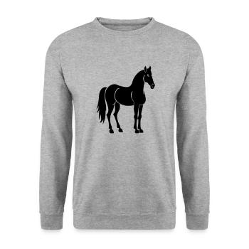 Horse - Unisex Sweatshirt - salt & pepper - Front - Alina (178cm) & Michal (187cm)