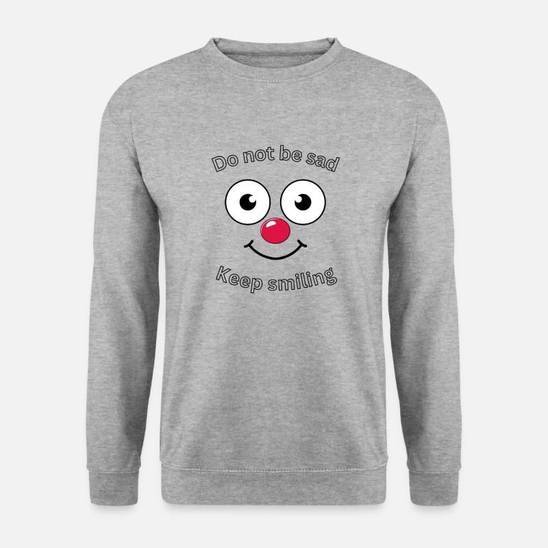 Keep smiling - Unisex Pullover - Weißgrau meliert