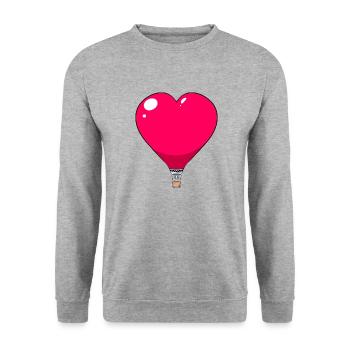 Vol en montgolfière Sky I Gift - Sweat-shirt Unisexe - gris chiné - Devant - Alina (178cm) & Michal (187cm)