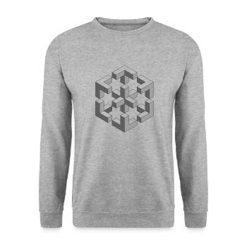 Unmögliche Figur - Unisex Pullover - Weißgrau meliert - Vorne - Alina (178cm) & Michal (187cm)