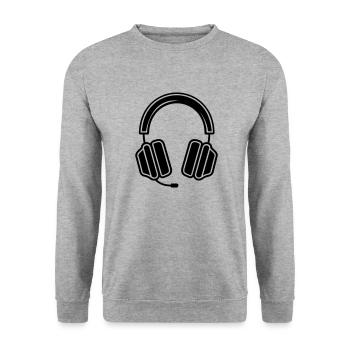 Gaming headset - Unisex Sweatshirt - salt & pepper - Front - Alina (178cm) & Michal (187cm)