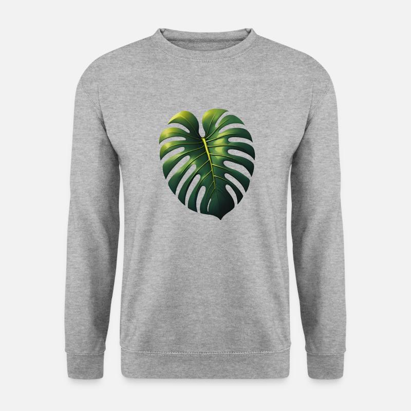 Monsterablatt - Unisex Pullover - Weißgrau meliert