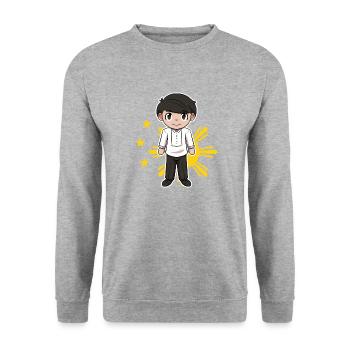 Philippines Filipino Flag Pride I Gift - Unisex Sweatshirt - salt & pepper - Front - Alina (178cm) & Michal (187cm)