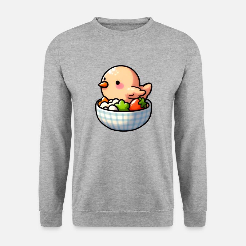 Hühnerfutter - Huhn - Unisex Pullover - Weißgrau meliert