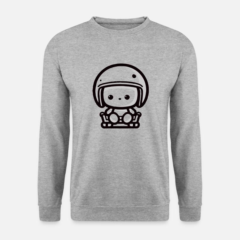 Baby Pilot - Bikerhelm - Unisex Pullover - Weißgrau meliert