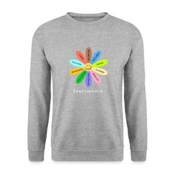 Ergothérapeute notions - Sweat-shirt Unisexe - gris chiné - Devant - Alina (178cm) & Michal (187cm)