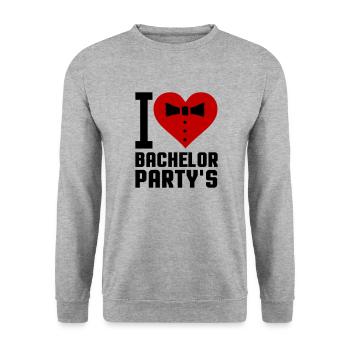 i love bachelor partys 002 - Unisex Pullover - Weißgrau meliert - Vorne - Alina (178cm) & Michal (187cm)