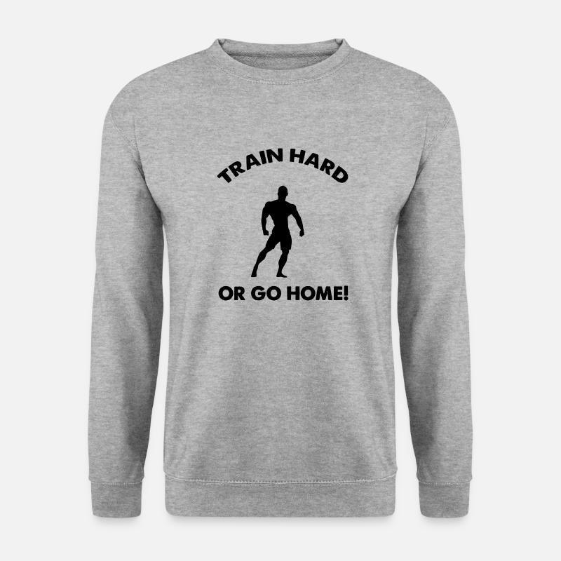train hard go home - Unisex Pullover - Weißgrau meliert