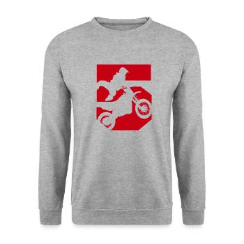 Moto 5 biker - Unisex Sweatshirt - salt & pepper - Front - Alina (178cm) & Michal (187cm)