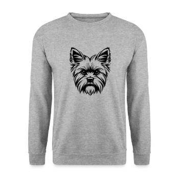 Yorkshire Terrier Dog Head - Unisex Sweatshirt - salt & pepper - Front - Alina (178cm) & Michal (187cm)