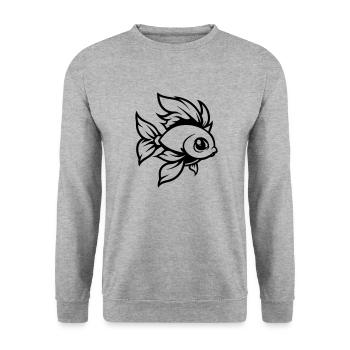 goldfisch fisch comic - Unisex Pullover - Weißgrau meliert - Vorne - Alina (178cm) & Michal (187cm)