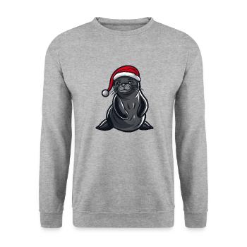Seal Animal Christmas - Unisex Sweatshirt - salt & pepper - Front - Alina (178cm) & Michal (187cm)