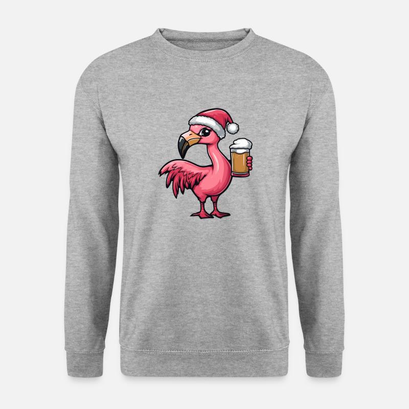 Flamingo Christmas Beer - Unisex Sweatshirt - salt & pepper