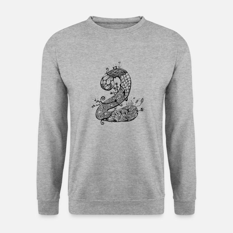 2 Zahl Zen - Unisex Pullover - Weißgrau meliert