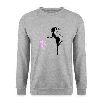 Coeurs d’elfes féeriques - Sweat-shirt Unisexe - gris chiné - Devant - Alina (178cm) & Michal (187cm)