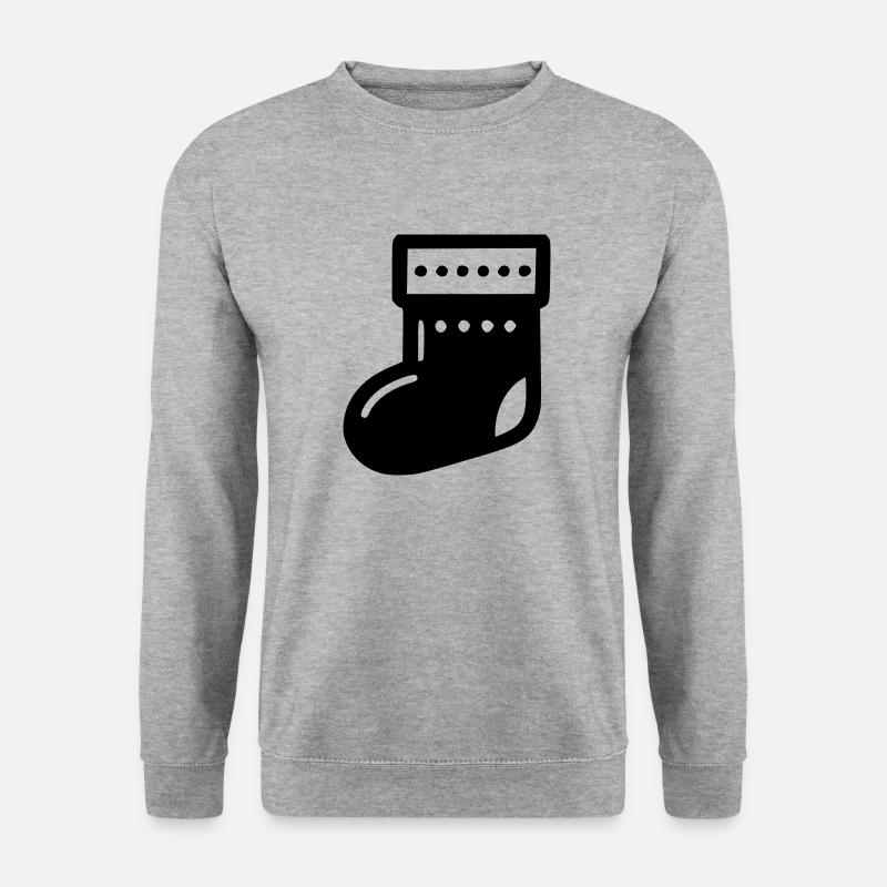 Weihnachten Socke Icon - Unisex Pullover - Weißgrau meliert