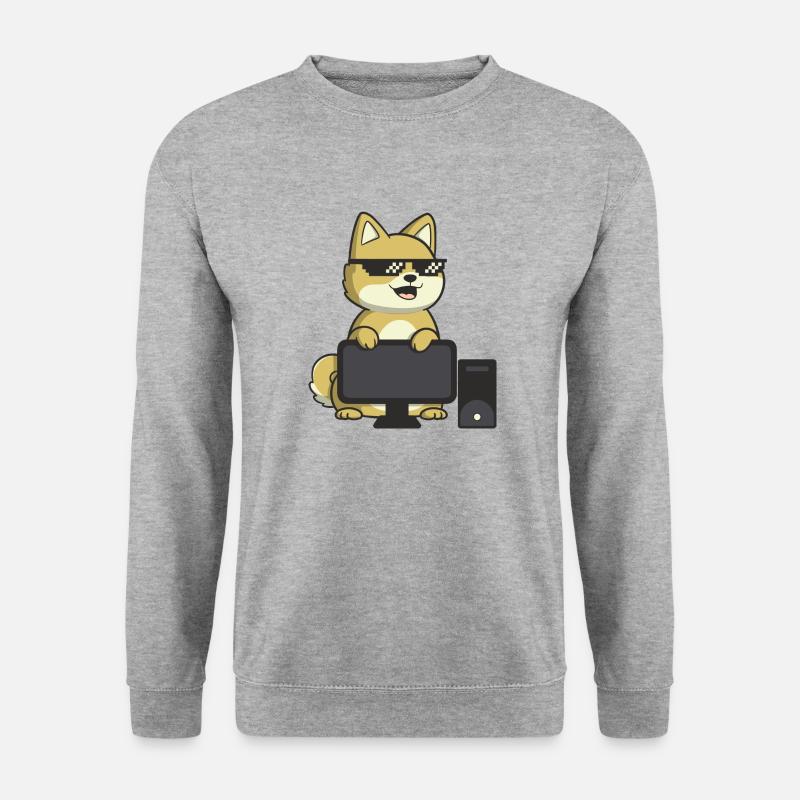 Magic Degen - Computer - Unisex Pullover - Weißgrau meliert