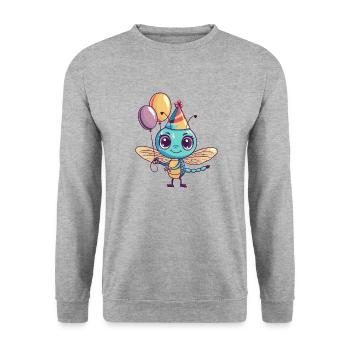 Libellule Anniversaire Bande Dessinée Mignon - Sweat-shirt Unisexe - gris chiné - Devant - Alina (178cm) & Michal (187cm)