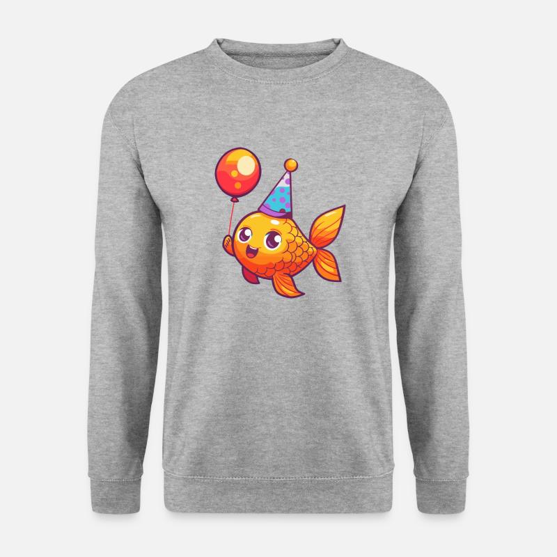 Goldfish Birthday Comic Cute - Unisex Sweatshirt - salt & pepper