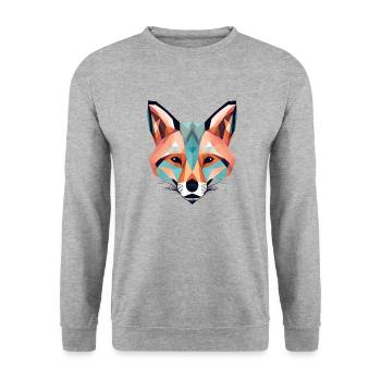 Geometric fox fox gift geometry - Unisex Sweatshirt - salt & pepper - Front - Alina (178cm) & Michal (187cm)