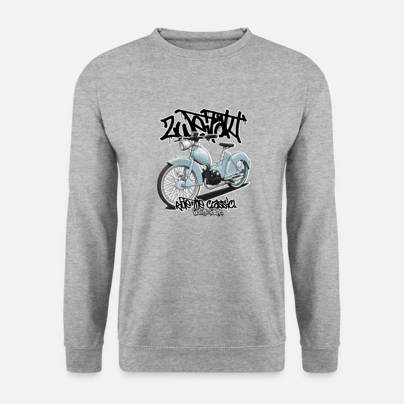 SR2 (hellblau) // Illustration - Unisex Pullover - Weißgrau meliert