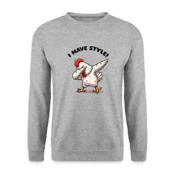 dabber du poulet - Sweat-shirt Unisexe - gris chiné - Devant - Alina (178cm) & Michal (187cm)