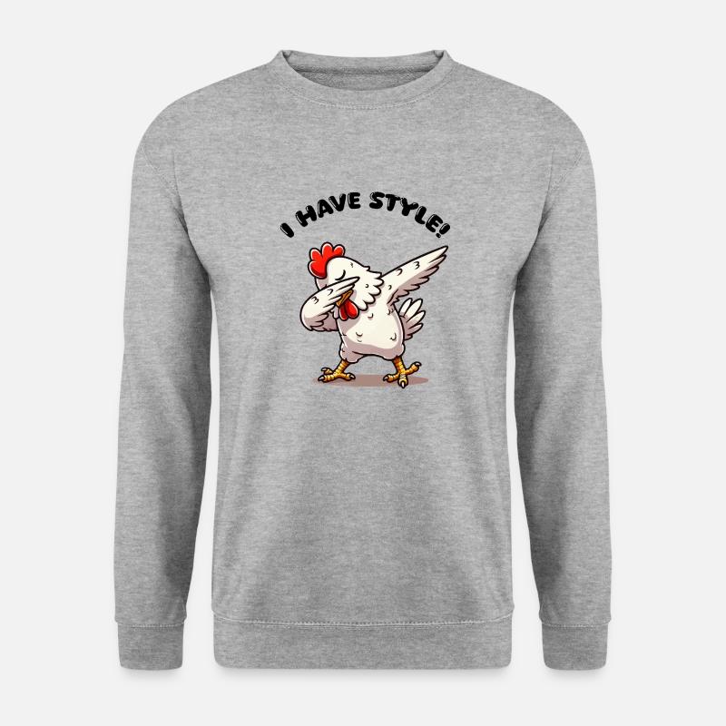 dabbing huhn - Unisex Pullover - Weißgrau meliert