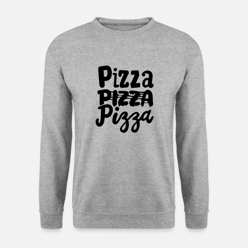 PIZZA PIZZA PIZZA - Unisex Pullover - Weißgrau meliert