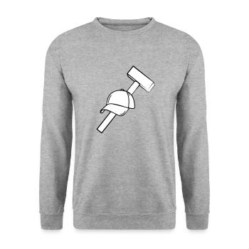Casquettes bleues Mottek - Sweat-shirt Unisexe - gris chiné - Devant - Alina (178cm) & Michal (187cm)