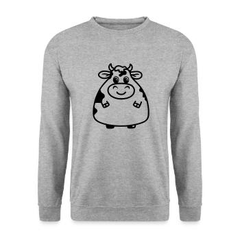 Chubby cow as vector illustration - Unisex Sweatshirt - salt & pepper - Front - Alina (178cm) & Michal (187cm)
