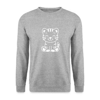 Tiger - Unisex Sweatshirt - salt & pepper - Front - Alina (178cm) & Michal (187cm)
