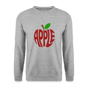 Apple - Cool Fruit Logo - Unisex Sweatshirt - salt & pepper - Front - Alina (178cm) & Michal (187cm)