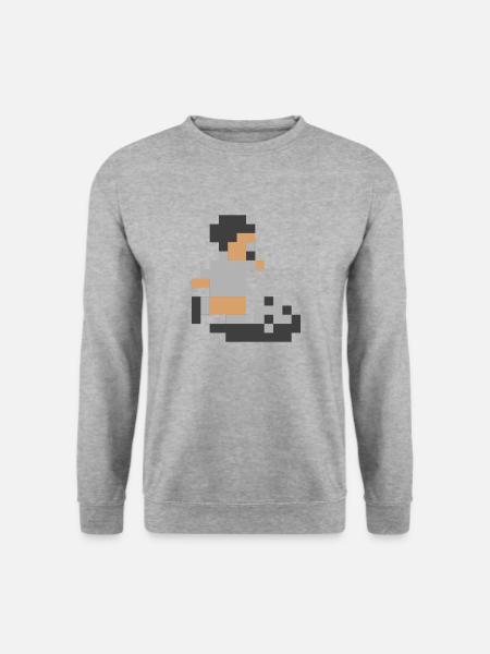 Sensi Pixel Man - Unisex Pullover - Weißgrau meliert