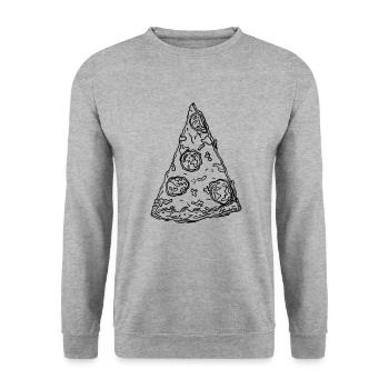 pizza - Sweat-shirt Unisexe - gris chiné - Devant - Alina (178cm) & Michal (187cm)