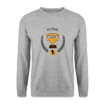 Futsal Sieger Futsaler Spieler Team Mannschaft - Unisex Pullover - Weißgrau meliert - Vorne - Alina (178cm) & Michal (187cm)