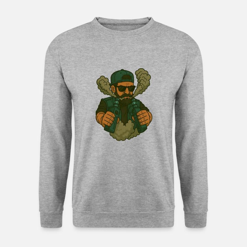 Dampfen - Unisex Pullover - Weißgrau meliert