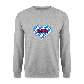 Love Bayern Stadt Forchheim - Unisex Pullover - Weißgrau meliert - Vorne - Alina (178cm) & Michal (187cm)