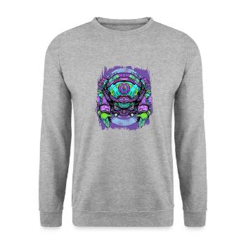 Green Turtle Animal Funny Sayings Funny Geek Fun - Unisex Sweatshirt - salt & pepper - Front - Alina (178cm) & Michal (187cm)
