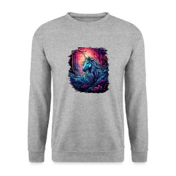 Green Peace For Paris Cool Birthday Present Idea - Unisex Sweatshirt - salt & pepper - Front - Alina (178cm) & Michal (187cm)