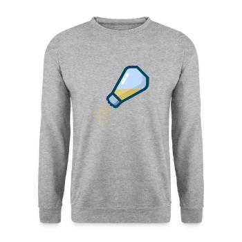 pepper salt pfeffer salz shaker streuer1 - Unisex Pullover - Weißgrau meliert - Vorne - Alina (178cm) & Michal (187cm)
