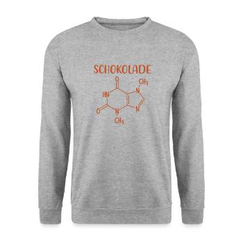 Schokolade Formel - Naschkatze Chemie Kakao - Unisex Pullover - Weißgrau meliert - Vorne - Alina (178cm) & Michal (187cm)