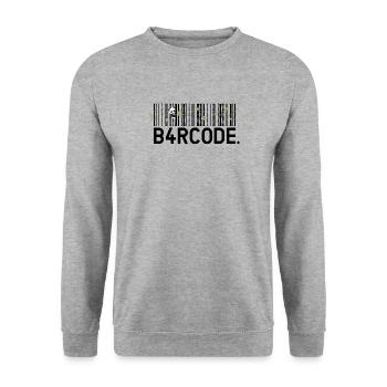 B4RCODE. Bambou noir - Sweat-shirt Unisexe - gris chiné - Devant - Alina (178cm) & Michal (187cm)