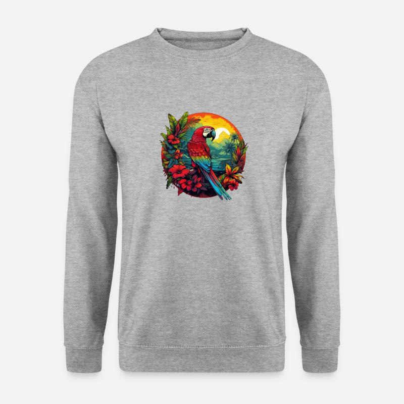 Papagei des Jungels - Unisex Pullover - Weißgrau meliert